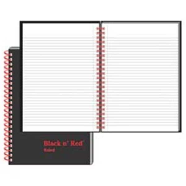 Black nft. Red-John Dickinson Wirebound Book- Ruled- 70 Sheets- 8-.25in.x5-.88in.- BK-RD