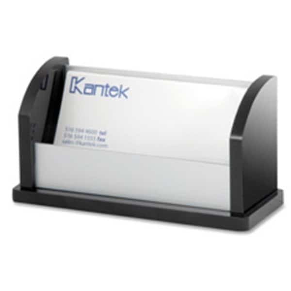 Kantek KTKBA330 Business Card Holder- Aluminum- Black Acrylic