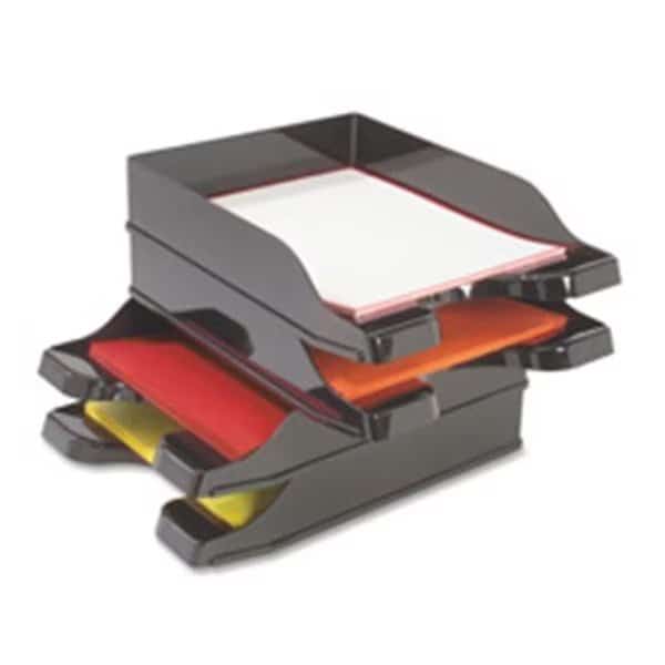 Deflect-O Corporation DEF63904 Multi-Directional Stacking Tray- 10in.x13-.75in.x2-.50in.- 2-ST- BK
