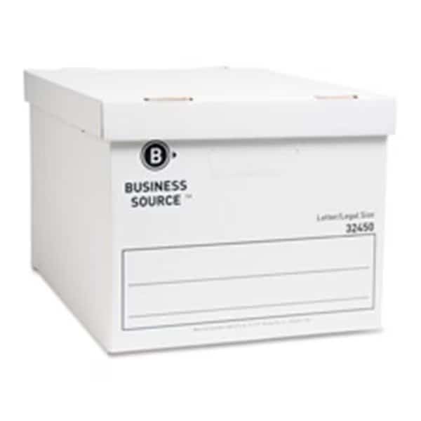 Business Source BSN32450 Storage Boxes- Letter-Legal- 12in.x15in.x10in.- 12-CT- White