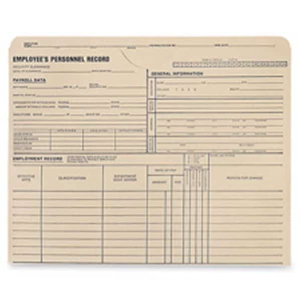 Products Personnel Record Jacket- Flat Exp- 9-.50in.x11-.75in.-