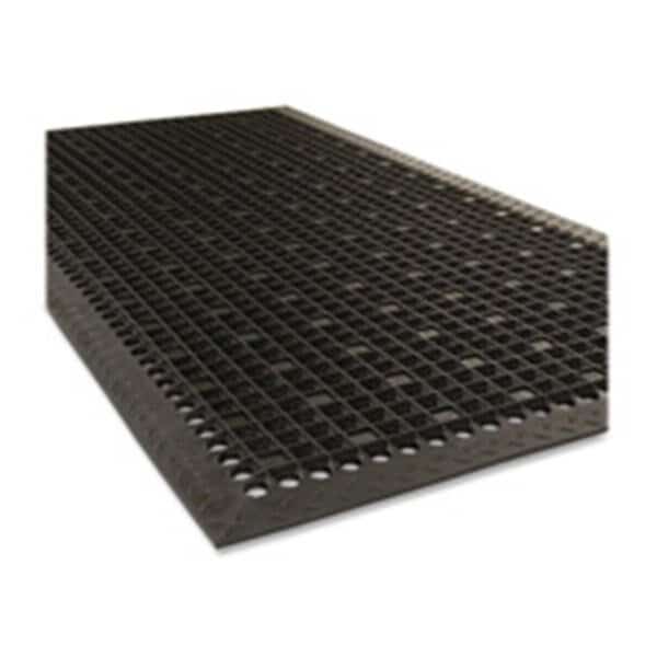 Utility Mat- Rubber- Beveled Edges- Antimicrobial- 3ft.x5ft.- Black