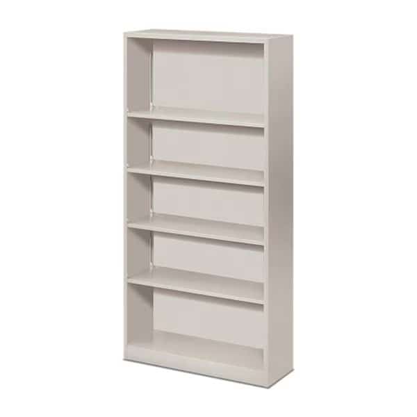 5 Shelf Metal Bookcase  34.5 in. W x 12.63 in. D x 71 in.  Light Gray