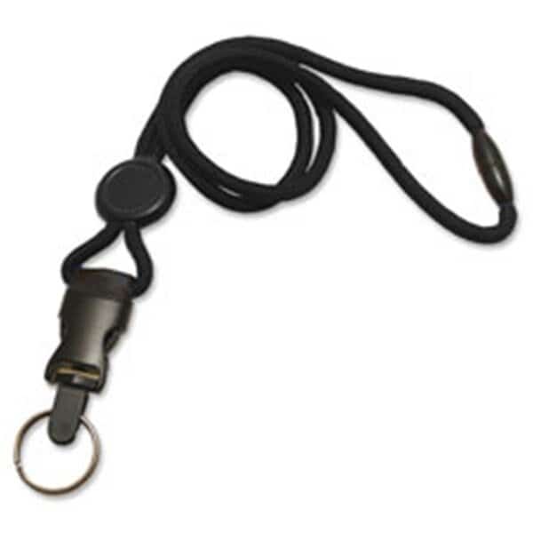 Breakaway Lanyard; Detachable Slider Ring; 12-PK; BK, 12PK