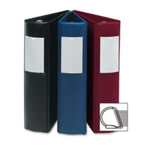 D-Ring Binder with Label Holder; Hvy-Dty; 4 in.; Red