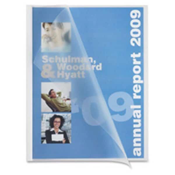 Report Cover- Poly-.13 in. Capacity- 50-PK- CL Cover-WE Binding