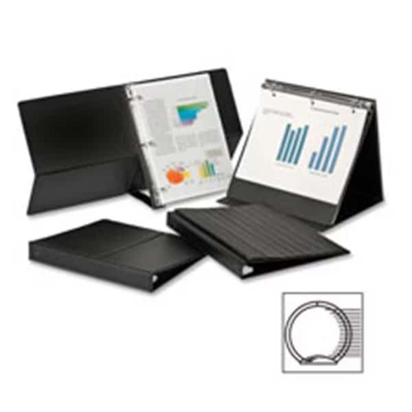 CRD09260 Easel Ring Binder,Horizontal,1 in. Capacity,8.5 in. x 11 in.,Black
