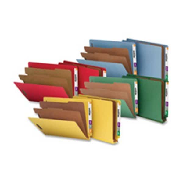 Classification Folders; End Tab; Ltr; 2-Div; 10-BX; Green, 10PK