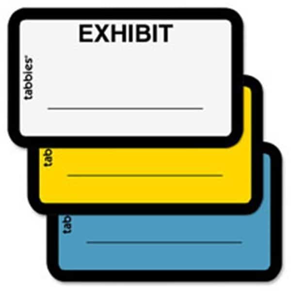 Legal Exhibit Labels, Exhibit, 1.63 in. x 1 in., 252-PK, White