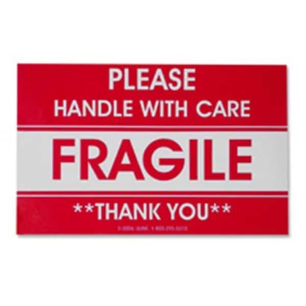Shipping Label, Fragile, 3 in. x 5 in., 500-RL, Red-White