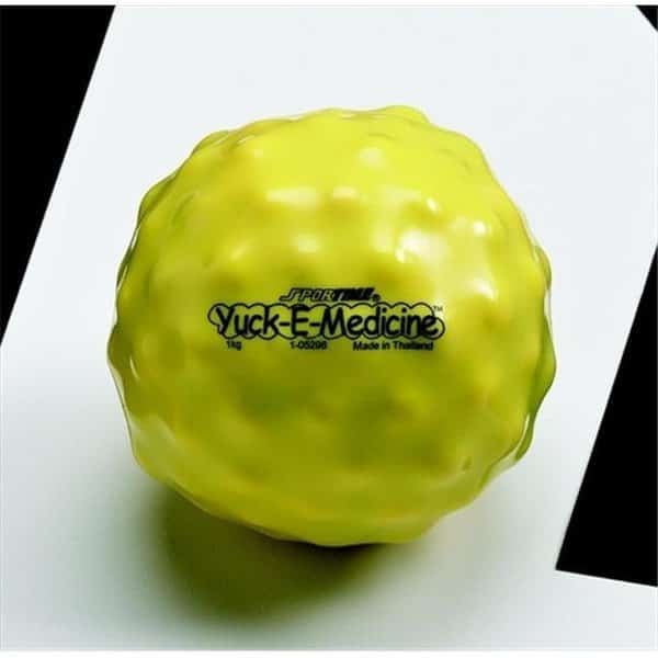 Sportime 021252 2.2 Lbs. - 5 In. Yuck-E-Medicine Ball - Yellow