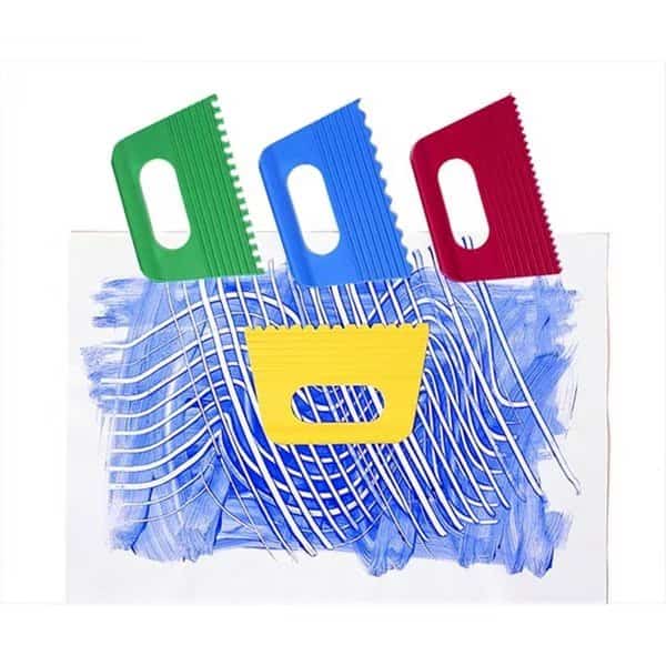 School Smart 085829 3 x 5 In. Plastic Assorted Design Paint Scraper Set;, School Smart, Mfr#: 85829