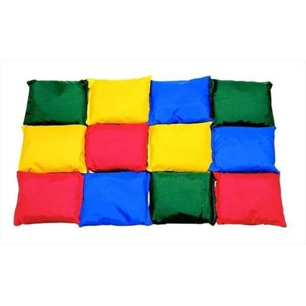 Sportime 1004608 4 x 4 In. Nylon-Covered Beanbags; Pack 12