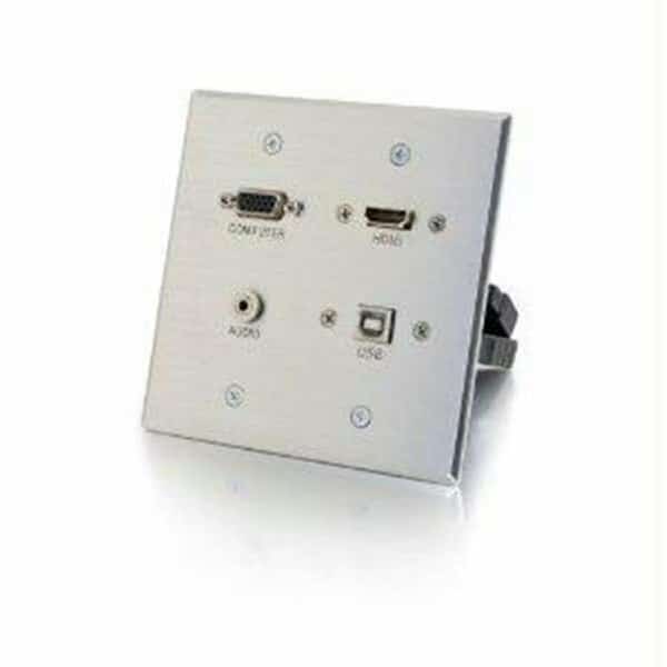 Hdmi, Vga, 3.5mm And Usb Pass-through Wall Plate - Aluminum -