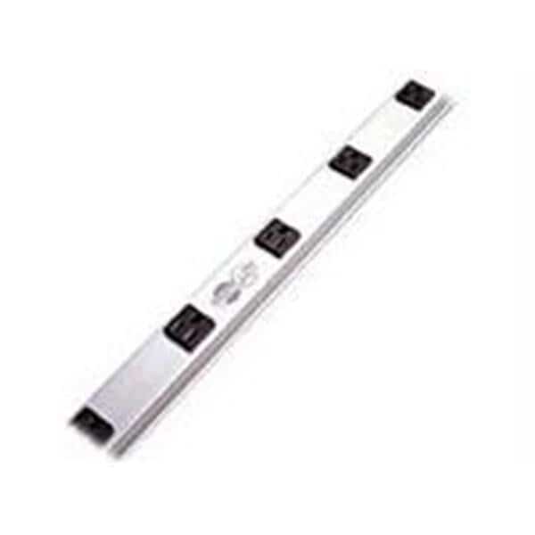Outlet Strip, (2) 5-15/20R, (22) 5-15R, 5-20P, 15 ft., Black/Silver