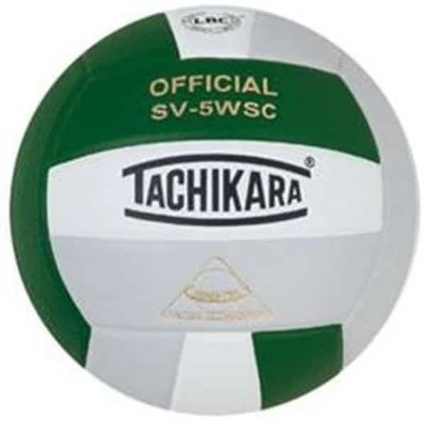 Tachikara SV5WSC.DGWSL Sensi-Tec Composite High Performance Volleyball - Dark Green-White-Silver Gray