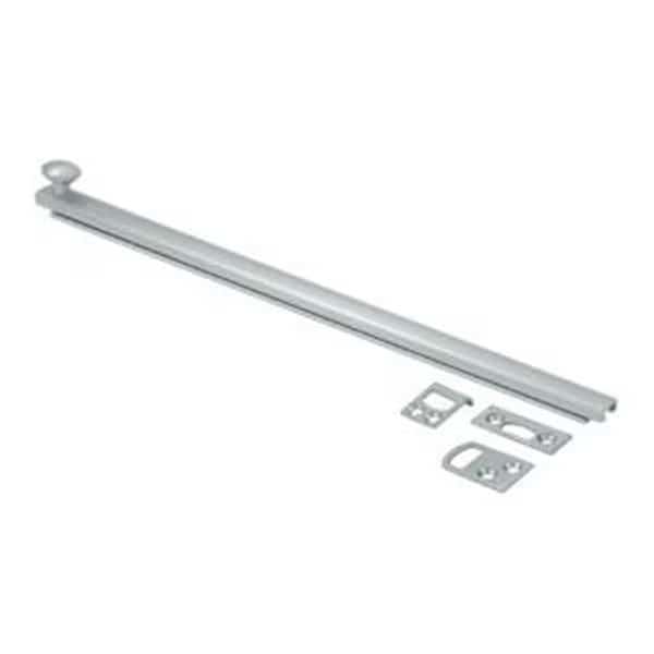12 in. Heavy Duty Surface Bolt with Concealed Screw; Satin Chrome - Solid, Dendesigns, Mfr#: DE569637