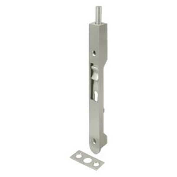 7 in. Heavy Duty Flush Bolt; Satin Nickel - Solid