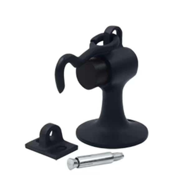 Cement Floor Mount Bumper with Holder, Black - Solid