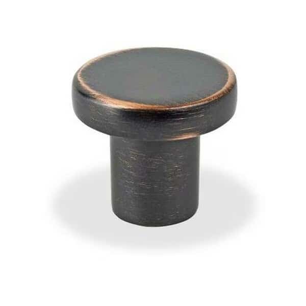 Flat Circular Knob- Brushed Oil Rubbed Bronze- 28mm Overall
