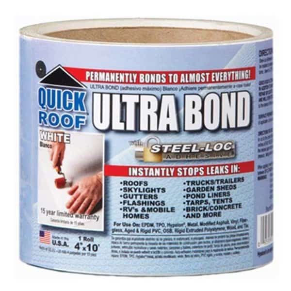 Cofair Products UBW410 4 in. X 10 ft. White Ultra Bond Instant Self-Adhesive Roof Repair