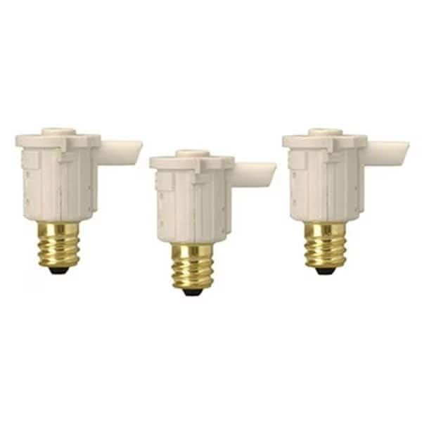 59416 Indoor Candelabra Light Sensor Control Socket; 3 Pack