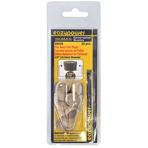 39439 0.5 in. Flat Head Oak Plug- 20 Pack, Eazypower, Mfr#: 132249