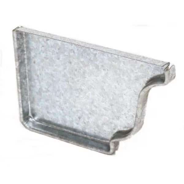 15205 Mill Finish Galvanized Steel Left End Cap - 4 in