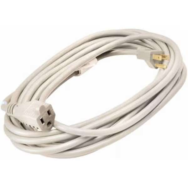 Extension Cord, Outdoor, 1 Outlets, White, 20 ft