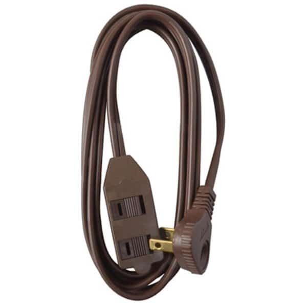 SPT-2 Extension Cord, 16 AWG, 16/2, 3 Outlets, Brown, Vinyl, 11 ft