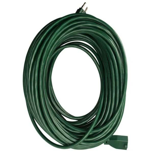SJTW Extension Cord, 16 AWG, Outdoor, 16/3, 1 Outlets, Green, Vinyl, 80 ft