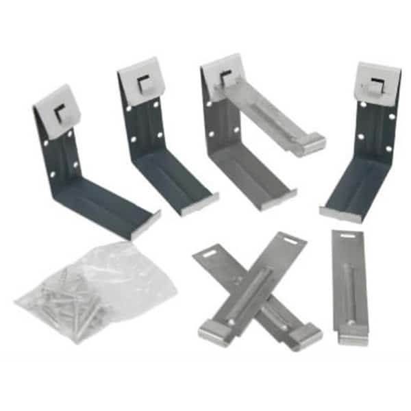 19020 4 Pack Gutter Fascia Bracket With Nails; White Galvanized Steel - 4 in, 4PK