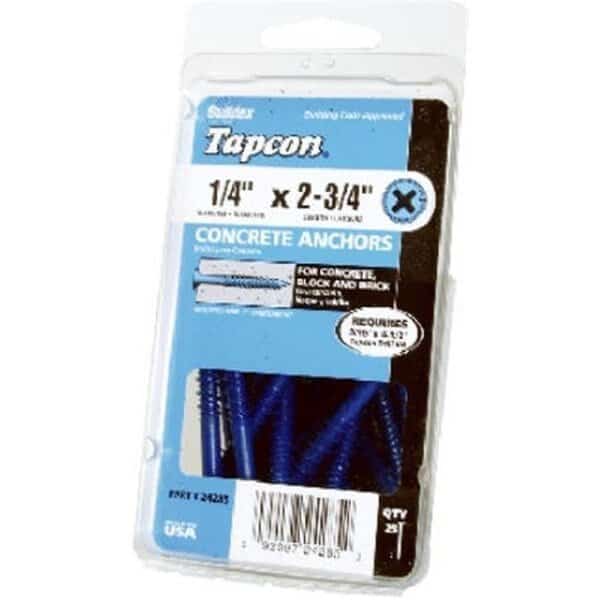 ITW Brands 24255 25 Pack 0.19 x 1.75 in. Phillips Flat Head Concrete Anchors