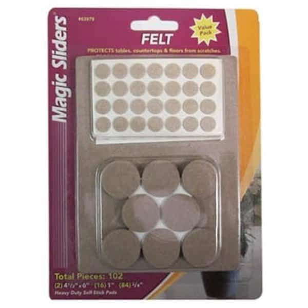 Magic Sliders 63979 Oatmeal Heavy Duty Self Stick Felt Pad - 1 Pack of 6