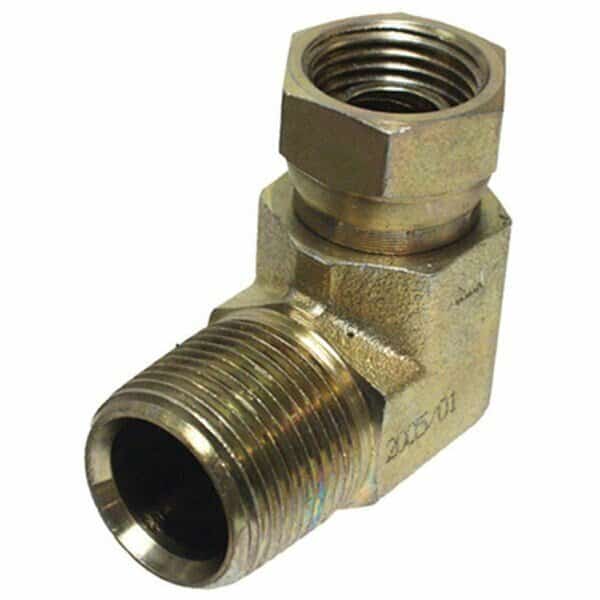39005150 .50 in. Male Pipe x .37 in. Female Pipe- 90 Degree Swivel- Hydraulic Adapter
