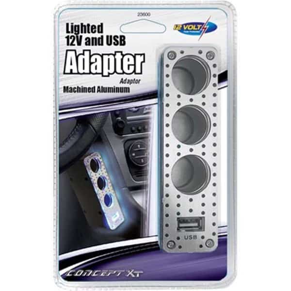 Unique Accessories 23600 Triple Socket With Lighted USB