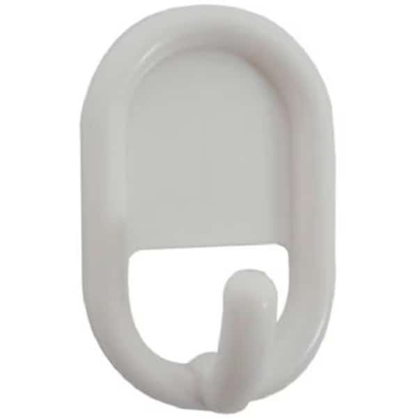 14201 0.68 x 0.77 in. White ABS Plastic Adhesive Hook - 2 Pack, 6PK