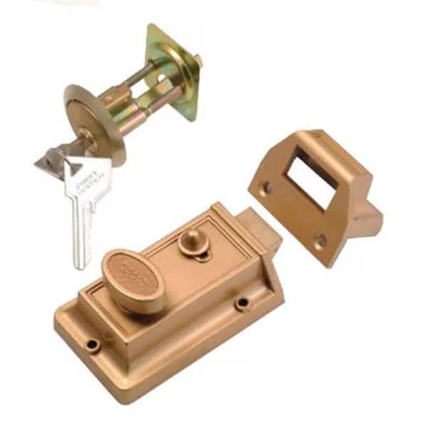 1105 Brass Night Latch & Cylinder