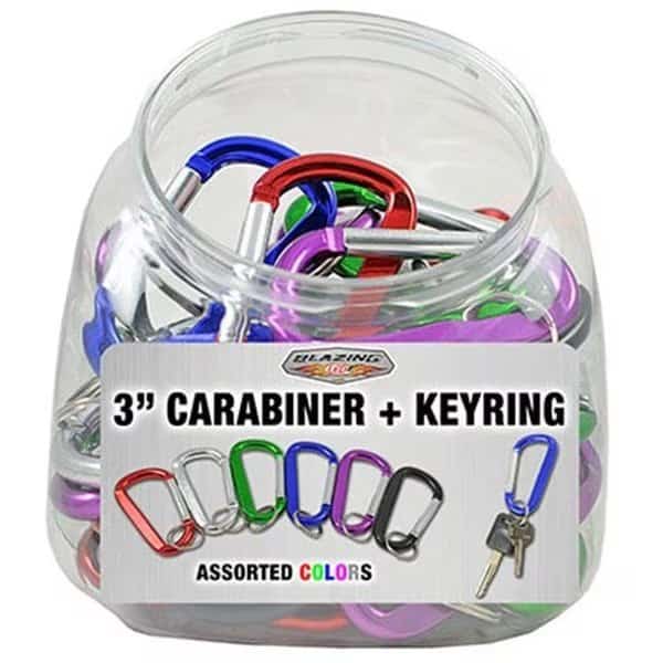 Shawshank LEDz 702105 3 in. Carabineer With Key Ring Display; Pack Of 48