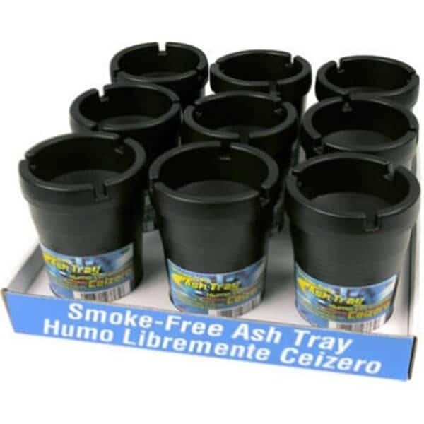 Unique Accessories 93365D Smokeless Ashtray Counter Display; Black - Pack Of 9