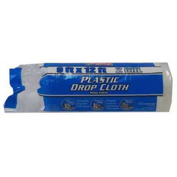626236 2Mil Heavy Duty Plastic Drop- 9 x 12 ft