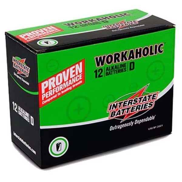 Interstate All Battery DRY0085 D-Workaholic Alkaline Battery; Pack - 12