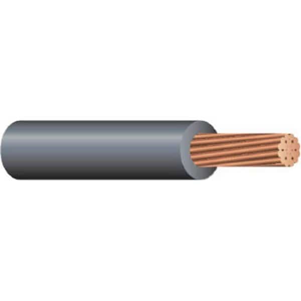 THHN Building Wire, 6 AWG, Black, Stranded, 500 ft