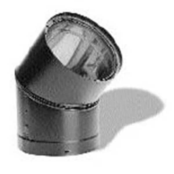 DuraVent 8645 6" Double Wall Black 45 Degree Elbow