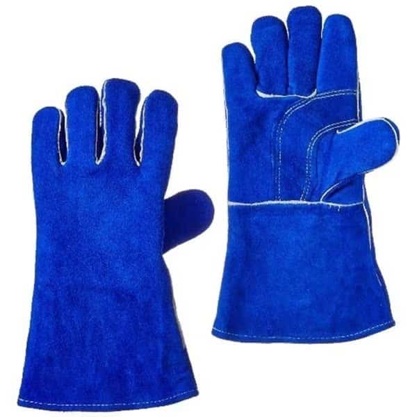 US Forge 400 Welding Gloves Lined Leather; Blue