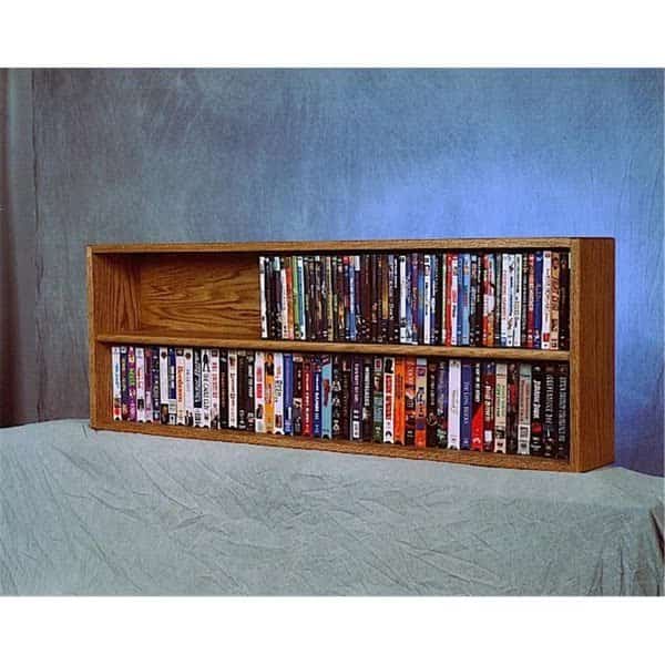 Solid Oak Wall or Shelf Mount DVD-VHS tape-Book Cabinet
