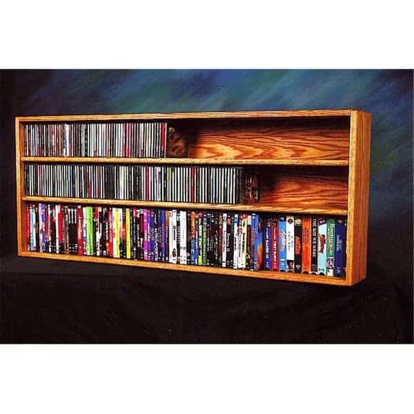 Solid Oak Wall or Shelf Mount for CD and DVD-VHS tape-Book Cabinet