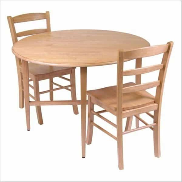 Basics Drop Leaf Kitchen Table with Ladder Back Chair Set