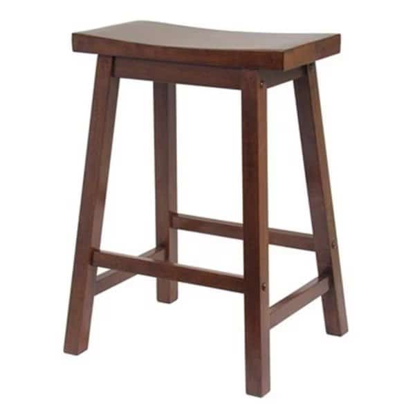 24 Inch Saddle Seat Stool - Walnut