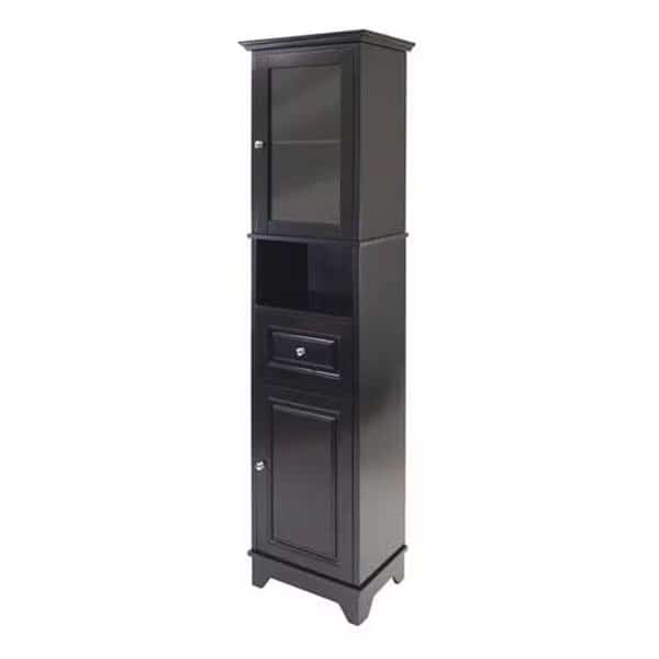 Winsome Trading 20871 Alps Tall Cabinet with Glass Door and Drawer